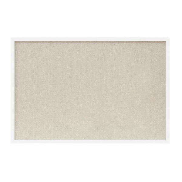 Unbranded 30x20 Inch Cork Bulletin Board with Linen White Surface Hanging Message Board for Office Home School Décor