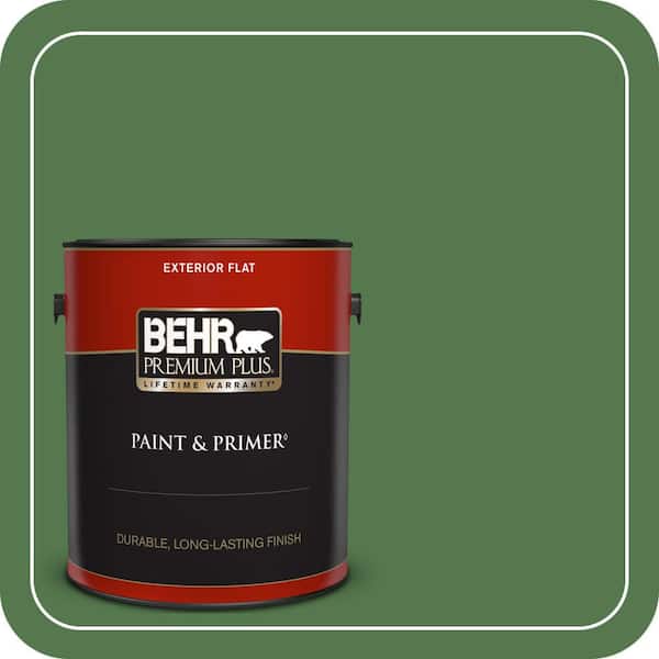 BEHR PREMIUM PLUS 1 gal. #450D-7 Torrey Pine Flat Exterior Paint & Primer