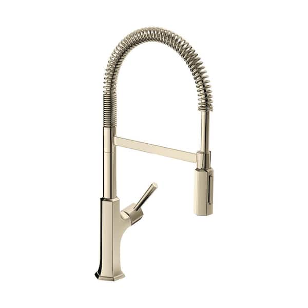 Hansgrohe Locarno Single-Handle Pull Down Sprayer Kitchen Faucet in Polished Nickel