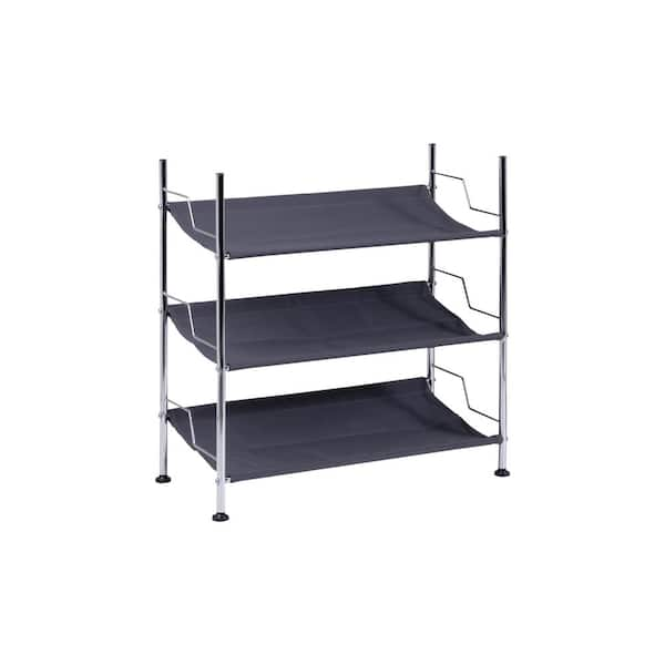 Honey-Can-Do 24.33 H 9-Pair Black Steel Shoe Rack