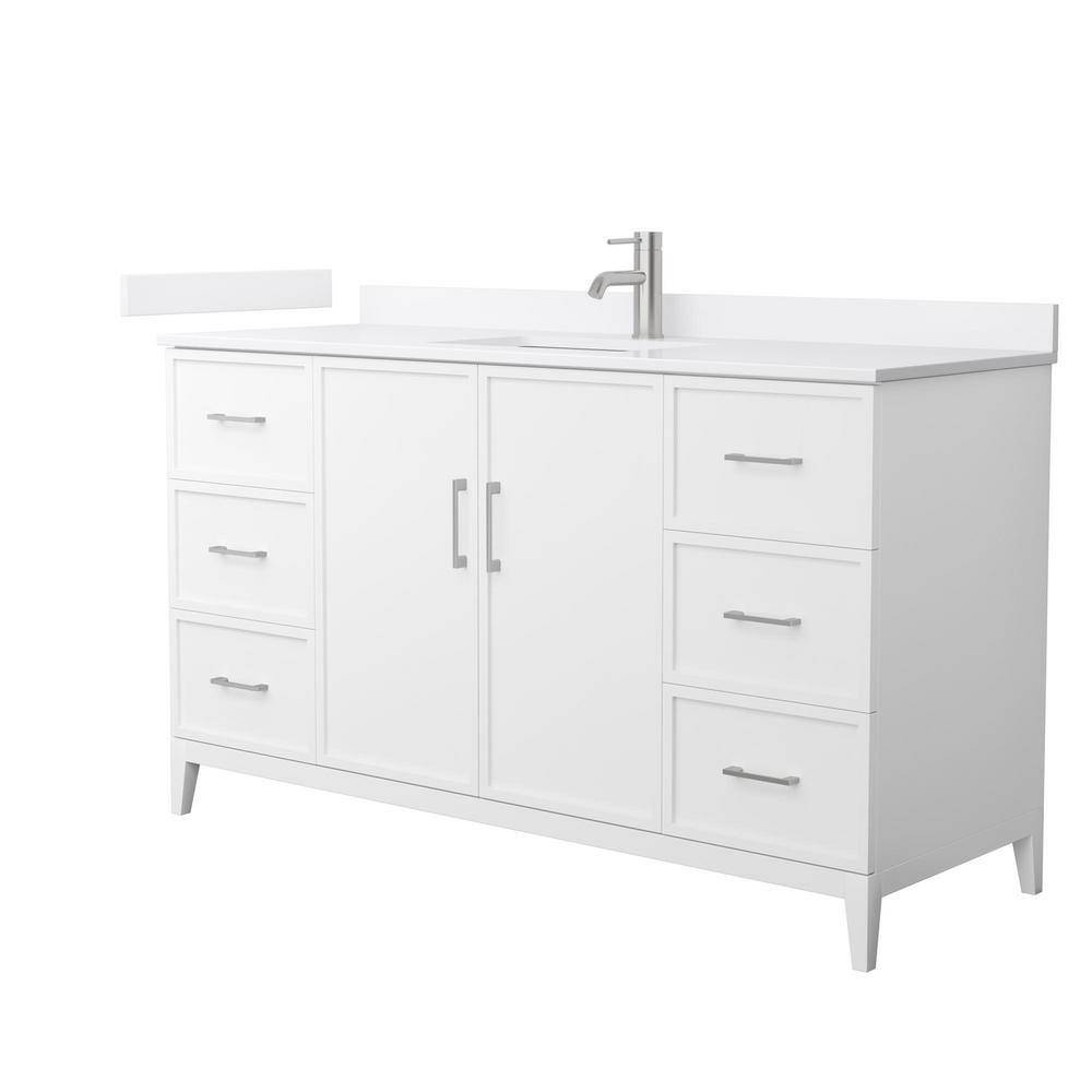 Elan 60 in. W x 22 in. D x 35 in. H Single Bath Vanity in White with White Cultured Marble Top price history on PriceWatchPro
