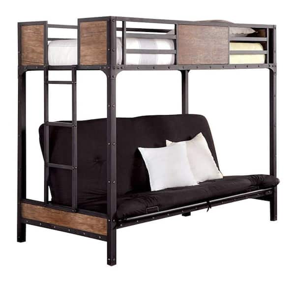 Benjara Black Twin Adjustable Bunk Bed With Metal Frame BM165964 - The ...