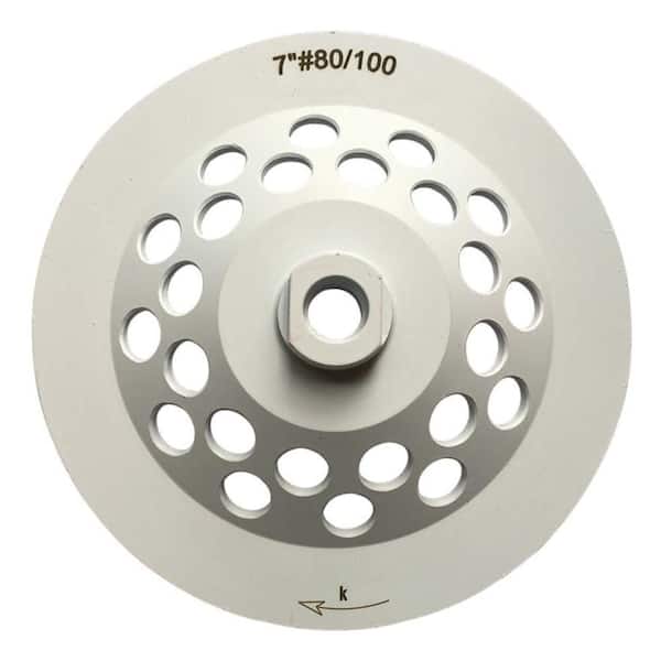 7-Pack Ceramic Grinding Wheels For Concrete Polishing - #100 Grit, 5/8-11 Arbor, Wet Or Dry Use With Angle Grinders