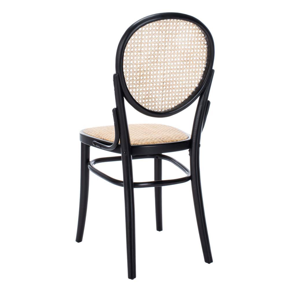 Sonia Black and Natural Cane Wood Side Chair Set