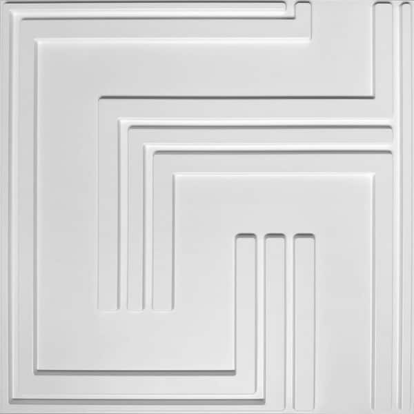 Dundee Deco Falkirk Ross 2/25 in. x 19.7 in. x 19.7 in. White PVC Abstract 3D Decorative Wall Panel