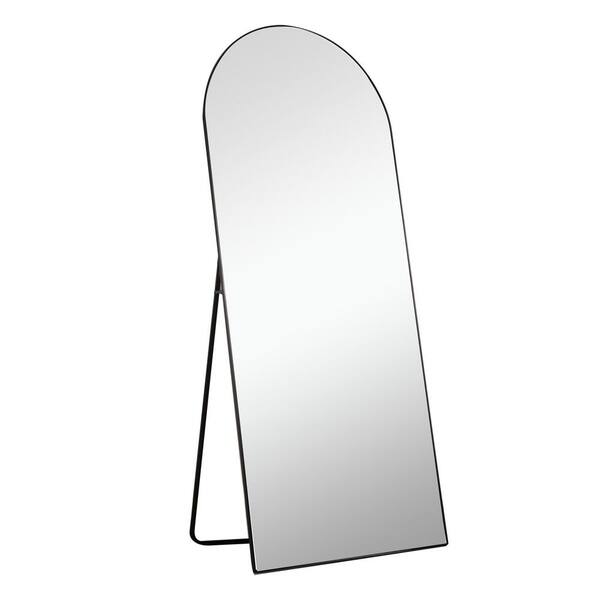 Cesicia 29 in. W x 70 in. H Arched Full Length Mirror in Black with
