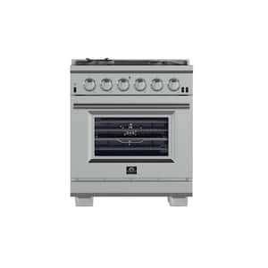 Capriasca 30 in. 4.32 cu. ft. Gas Range with 5 Gas Burners Oven in Stainless Steel