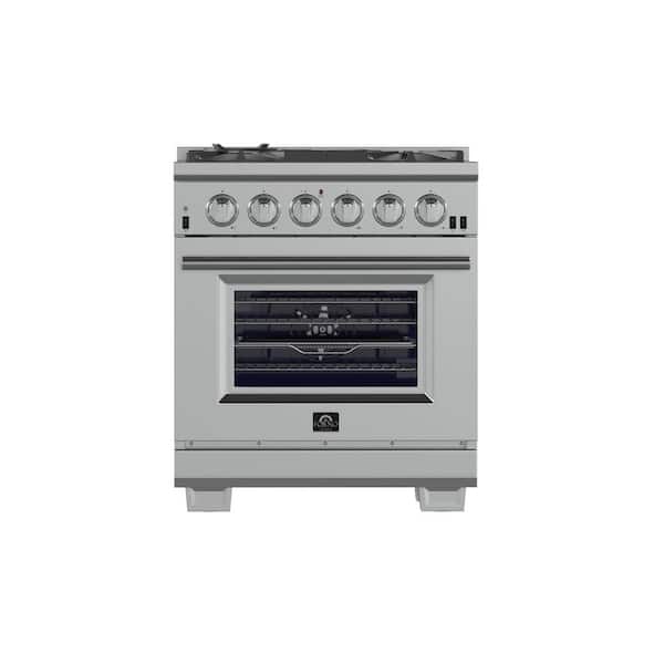 Forno Capriasca 30 in. 4.32 cu. ft. Gas Range with 5 Gas Burners Oven in Stainless Steel