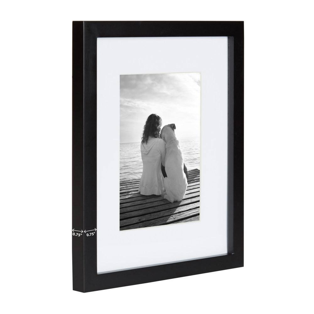 Classic Black Wood Gallery Frame Set for 8x10 or 5x7 Photos, Pack of 4