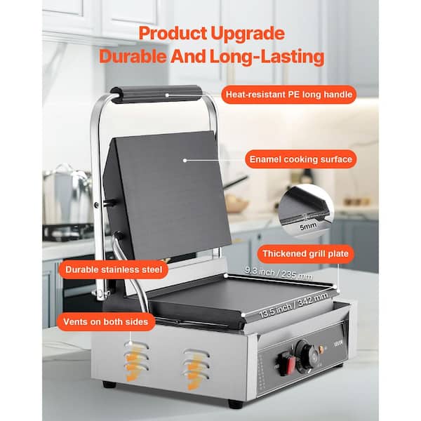 VEVOR Commercial Panini Grill 1,800 W Small Electric Product Type
