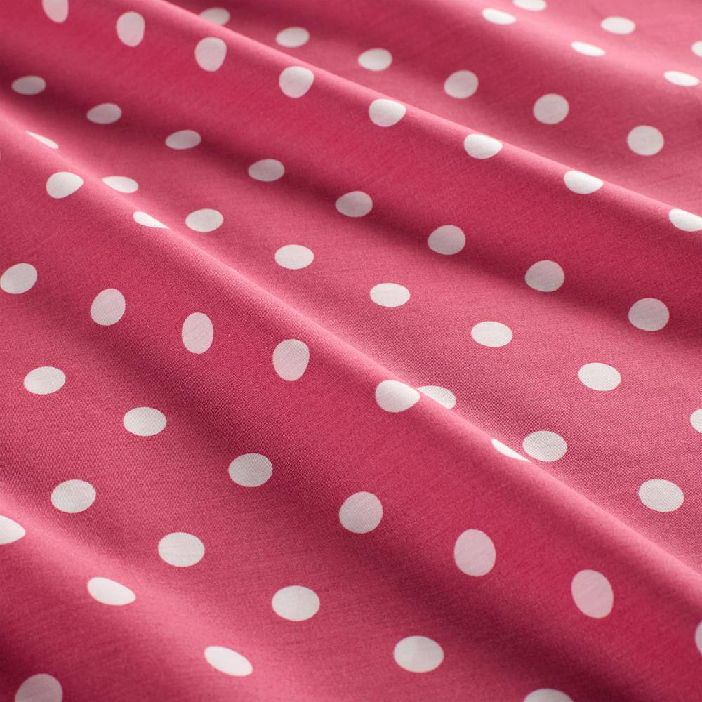 Twin Dark Pink Cotton Polka Dot Sheet Set