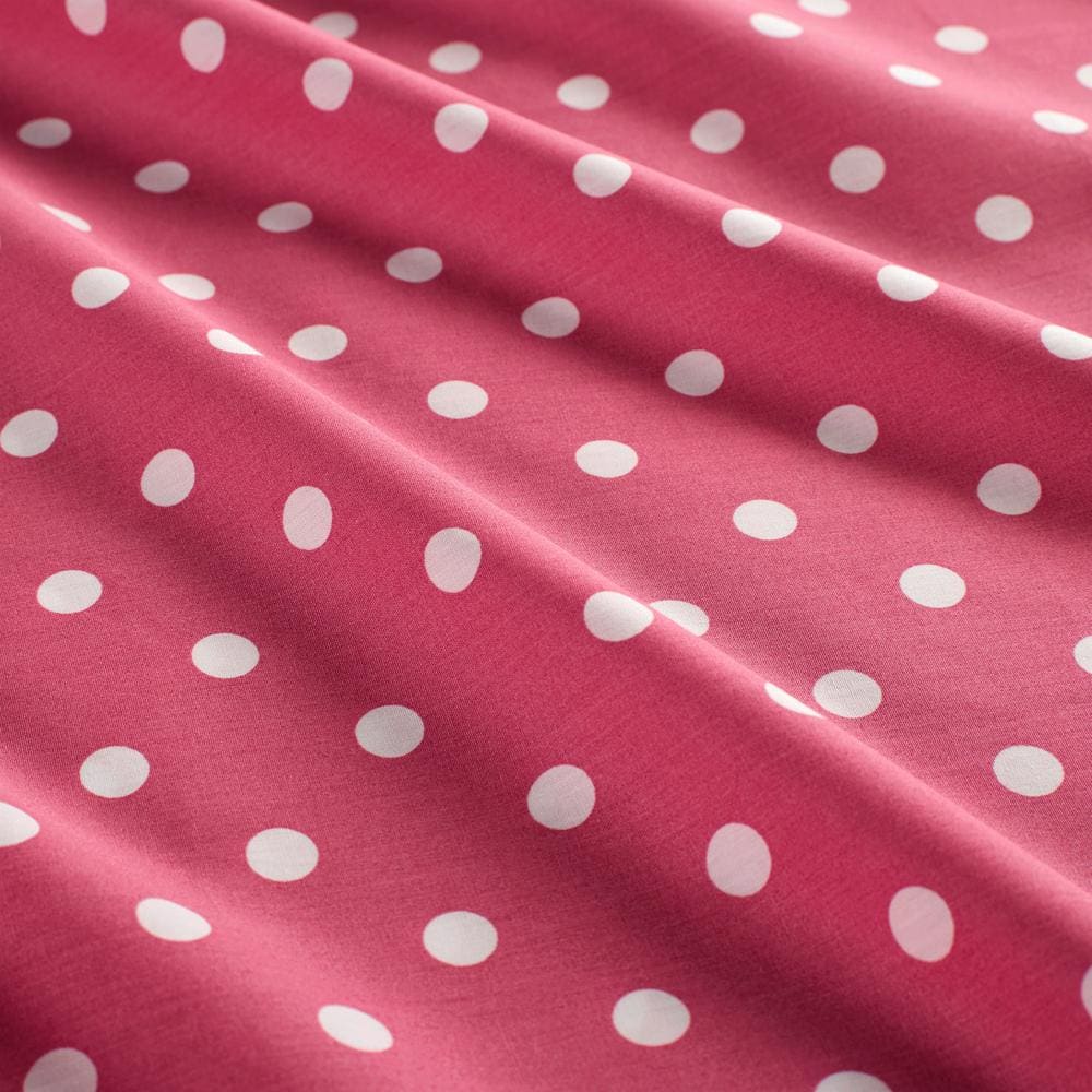 Full Dark Pink Cotton Polka Dot Sheet Set for Kids
