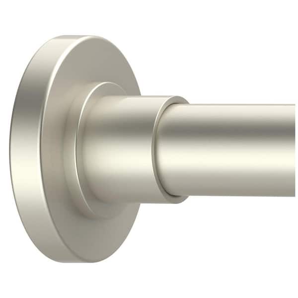 Adjustable Brushed Nickel Tension Shower Curtain Rod Stainless Steel No Rust No Drilling 16.90" L x 3.40" W for Bathroom