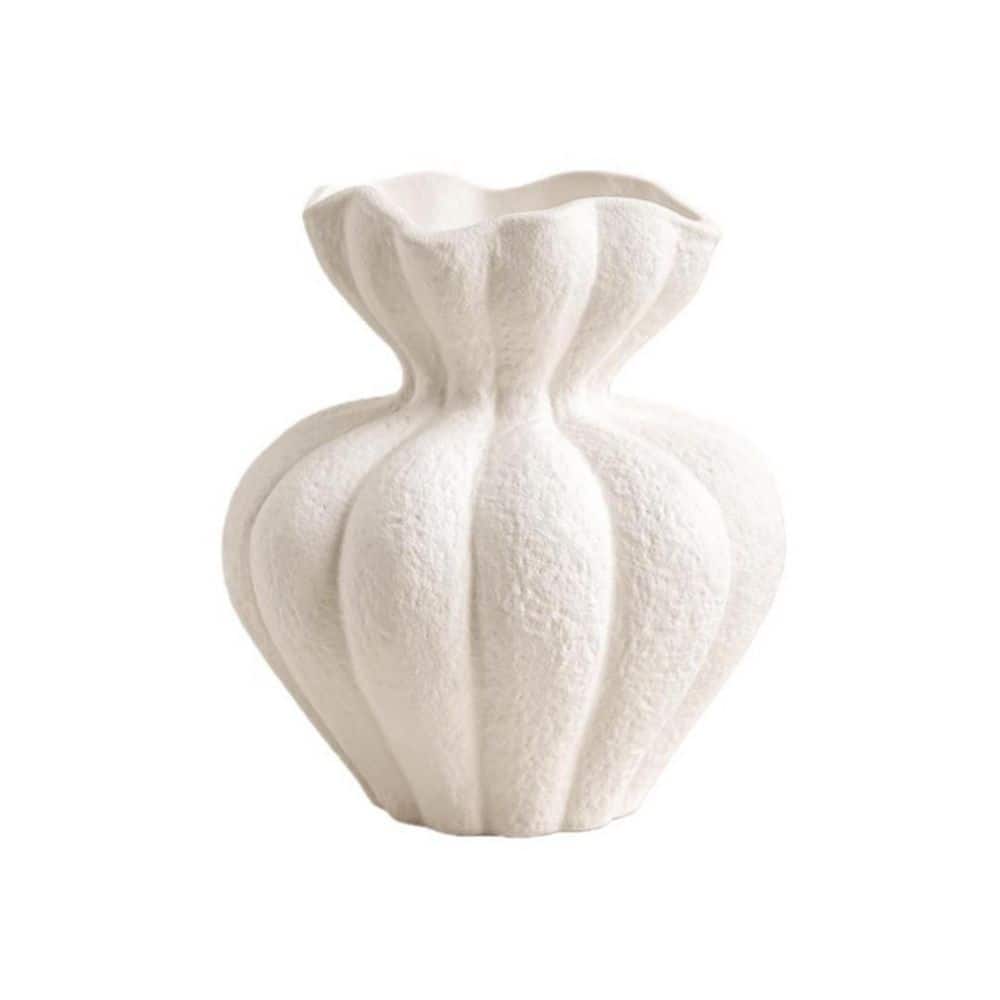 MAISONSPECIALKnifePleatMiniDress美品Fアイボリー 6.9 in. Modern Boho White Ceramic Cylinder Decorative Vase LX0724