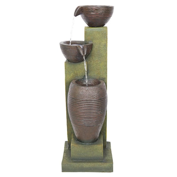 Alpine Corporation 32 in. Tall 3-Tier Basins Waterfall Fountain
