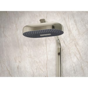 Statement 2-Spray Patterns with 2.5 GPM 12 in. Wall Mount Fixed Shower Head in Vibrant Brushed Nickel