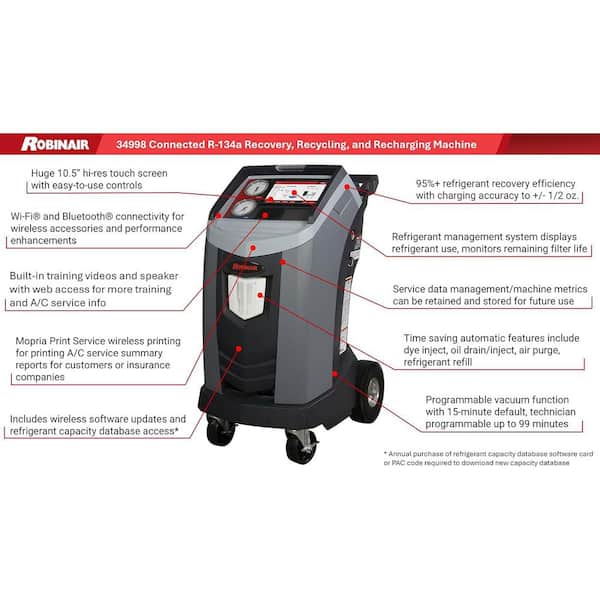 Robinair Wi-Fi & Bluetooth Connected R-134a ACS Touchscreen
