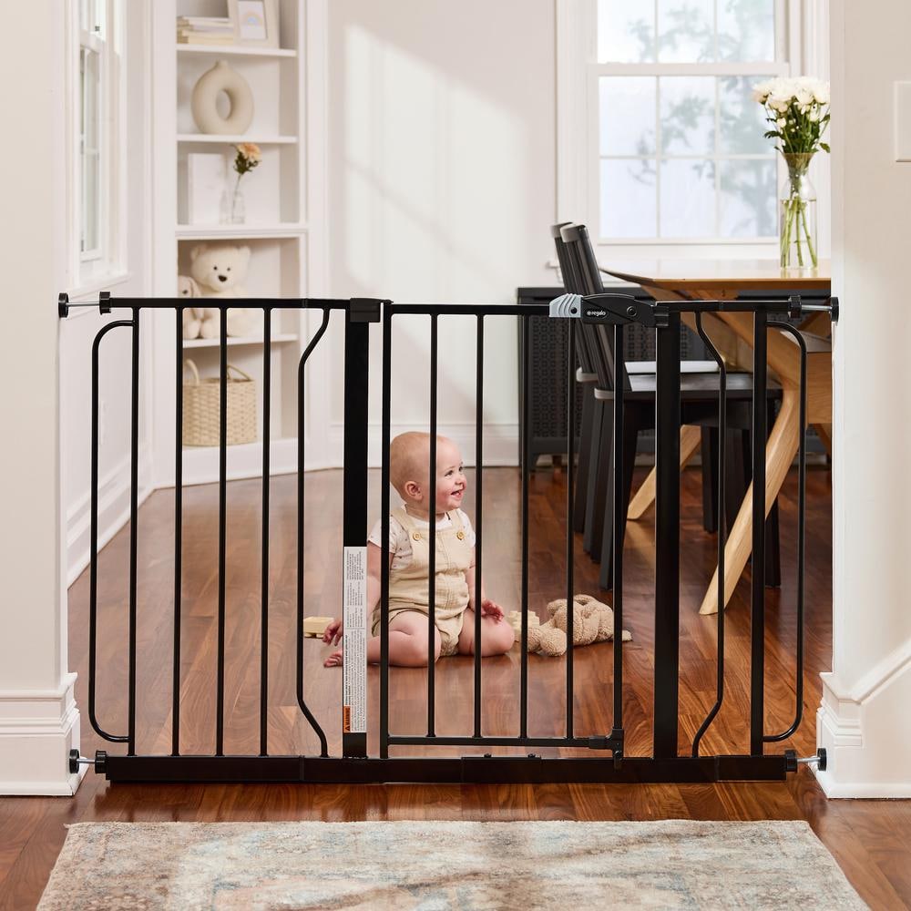 Black Extra Wide Adjustable Baby Safety Gate