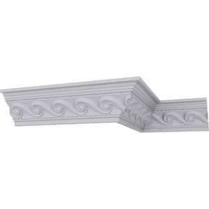 SAMPLE - 2-3/8 in. x 12 in. x 2-5/8 in. Polyurethane Marseille French Scroll Crown Moulding