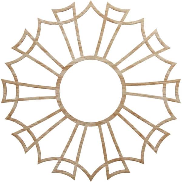 Ekena Millwork 24 in. x 24 in. x 1/4 in. Augustus Wood Fretwork Pierced Ceiling Medallion, Red Oak