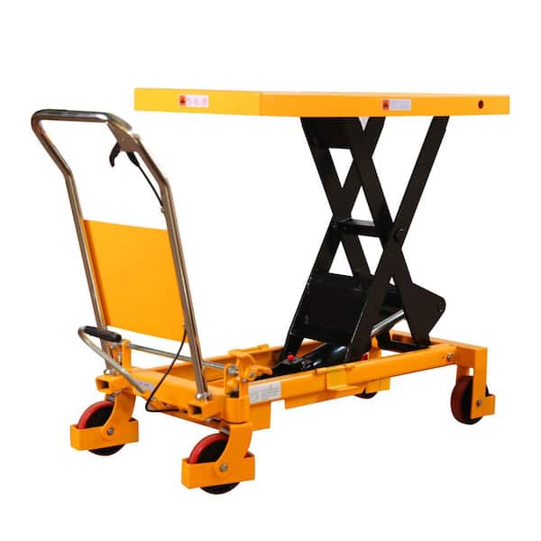 2200 lbs. Manual Scissor Lift Table Cart Hydraulic, Platform Size 40 in. x 20 in. Max Lift 39.4 in.