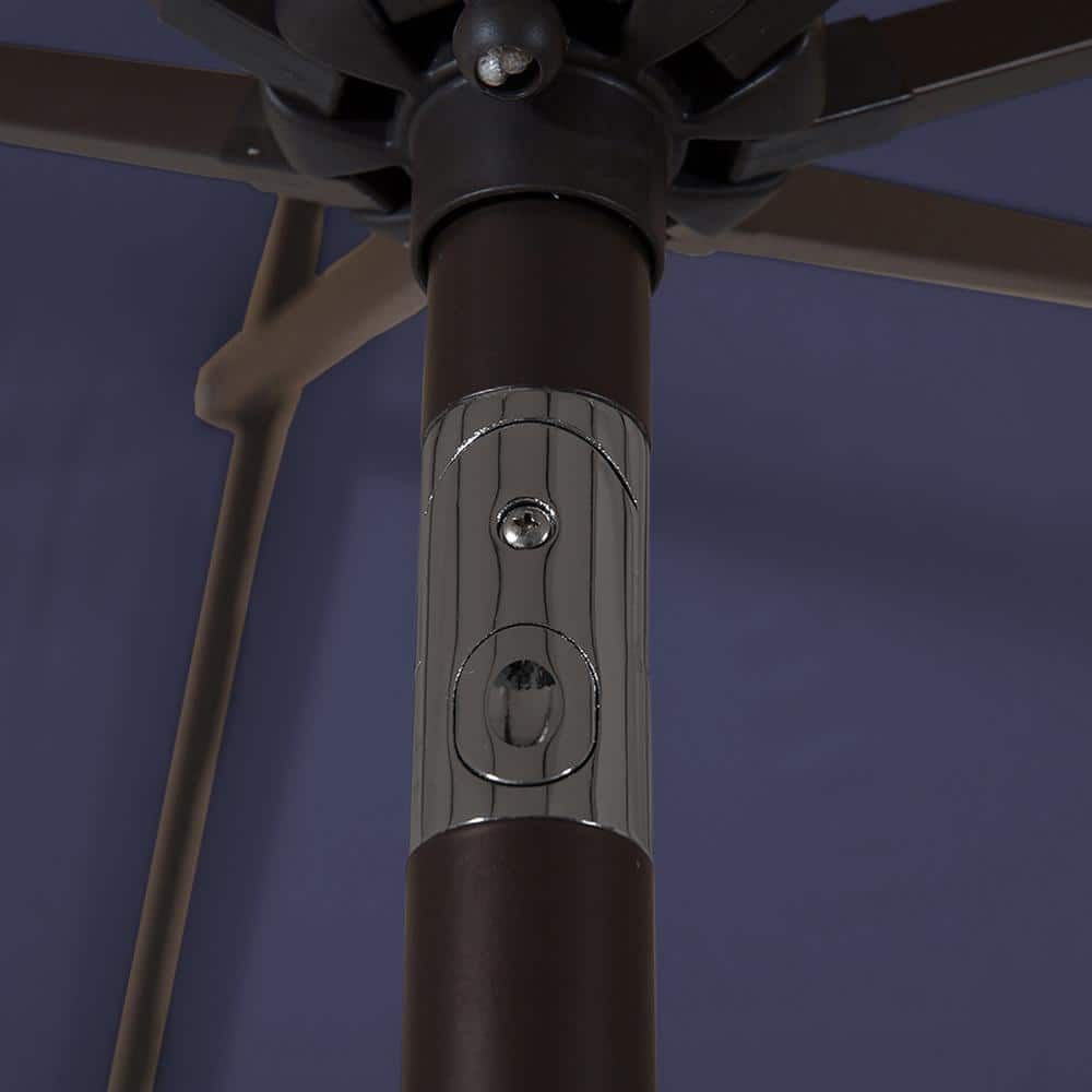 Navy Blue 9 Ft Outdoor Patio Umbrella with Bronze Base