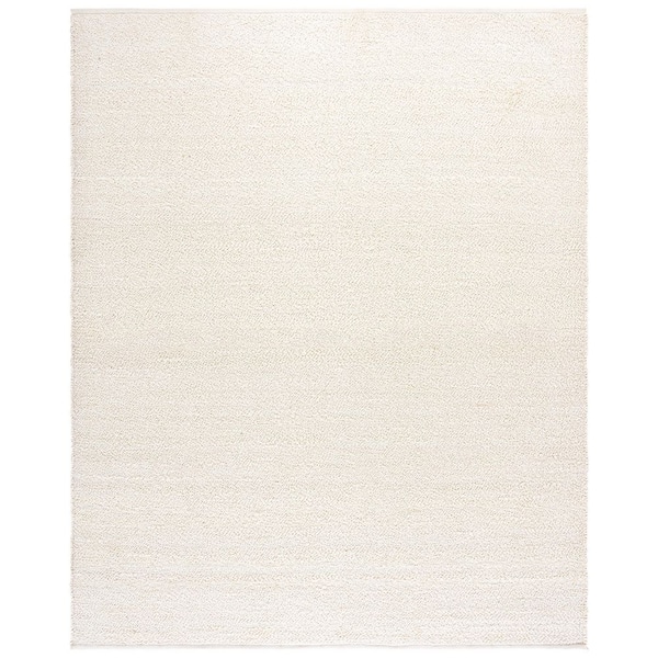 Natura 8 ft. x 10 ft. Ivory Solid Distressed Area Rug