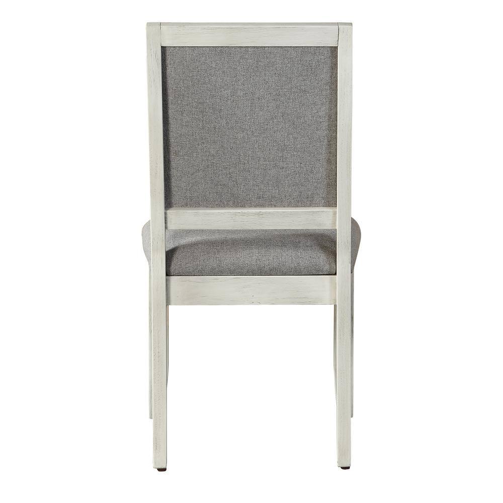 Set of 2 Gray Microfiber Upholstered Parsons Side Chairs with Wood Frame