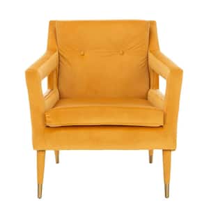 Mara Yellow Upholstered Accent Arm Chair