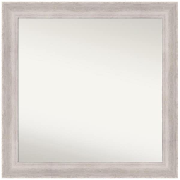 Amanti Art Beachwood Grey 31 in. x 31 in. Non-Beveled Coastal Square Wood Framed Wall Mirror in Gray