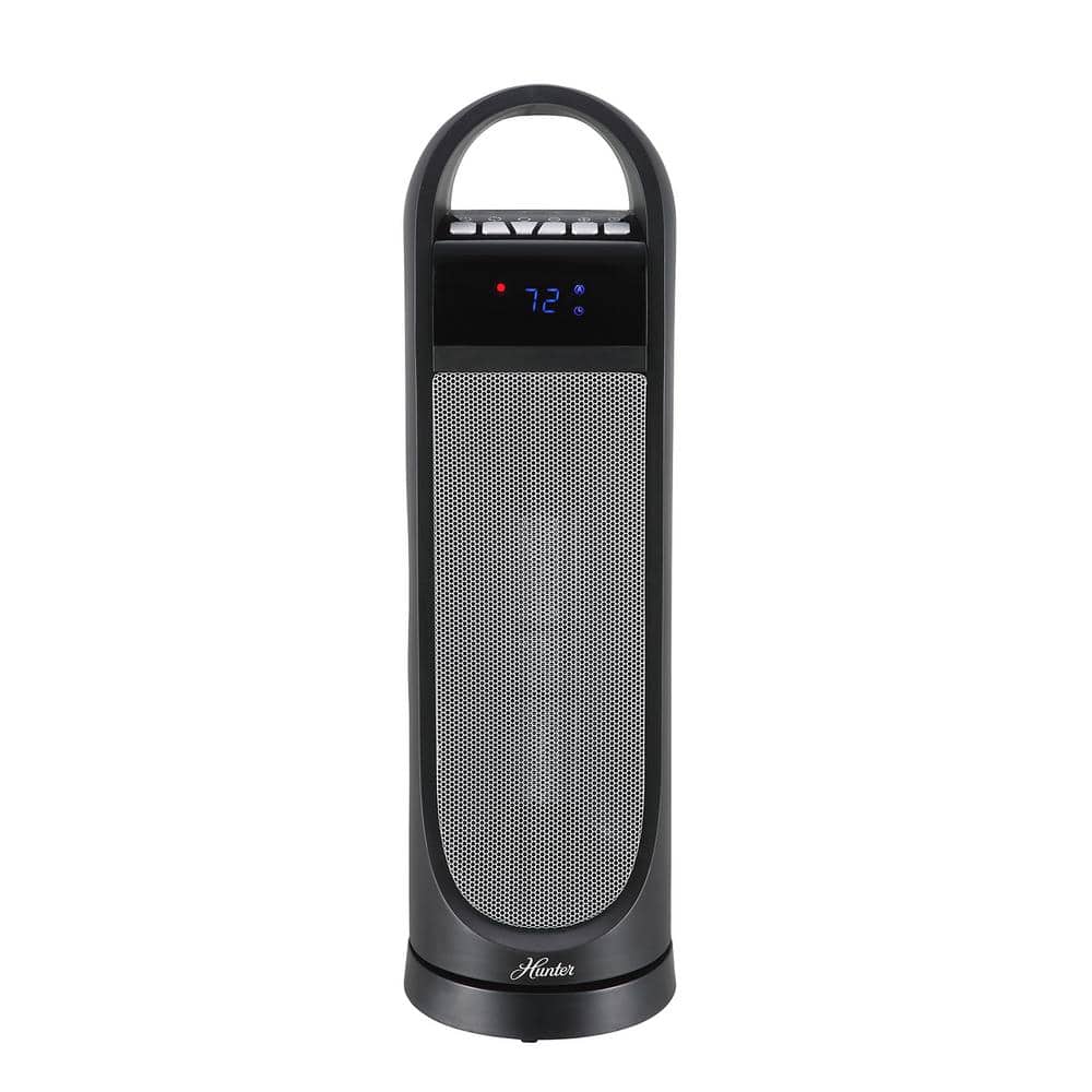 Hunter 22 in. Digital Ceramic Portable Tower Heater with Remote Control