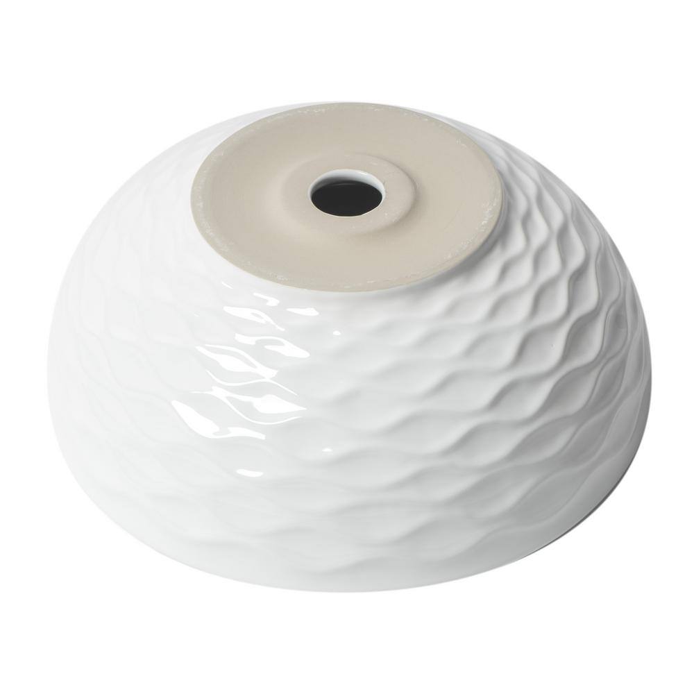 White Ceramic Round Vessel Bathroom Sink