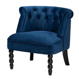 MAYKOOSH Tufted Velvet Accent Chair Comfy Mid-Century Modern Arm Sofa Chair  for Bedrooms, Living Room, Blue 53877MK - The Home Depot