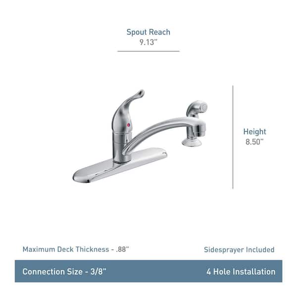 Disney - dubai0718 MOEN Chateau Single-Handle Fixed Kitchen Faucet with Side