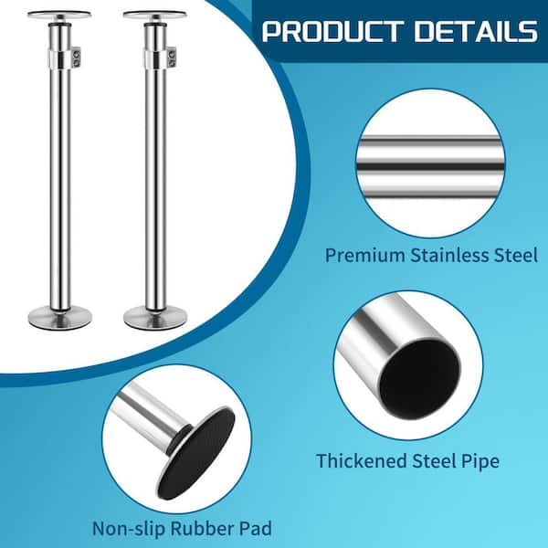 Numhew Adjustable Stainless Steel Undermount Sink Bracket - 2-Pack