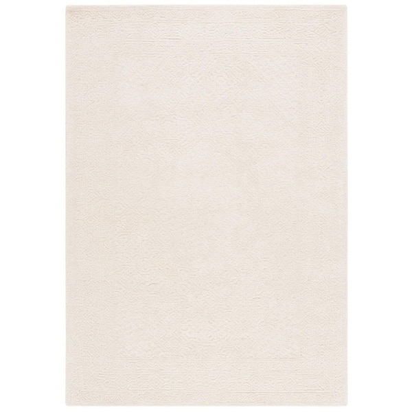 SAFAVIEH Textural 8 ft. x 10 ft. Ivory Monochrome Ornate Area Rug