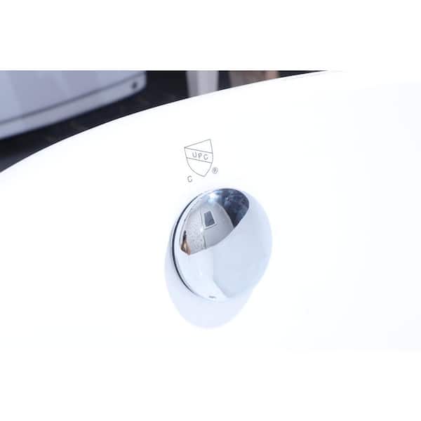 Unbranded 60 in. x 29 in. Acrylic Alcove Freestanding Flatbottom Non-Whirlpool Soaking Bathtub in White