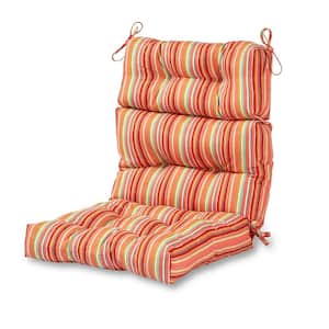 Watermelon Stripe Outdoor High Back Dining Chair Cushion