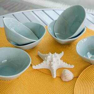 RYO 20.29 oz. Light Blue Porcelain Soup Bowls (Set of 6)