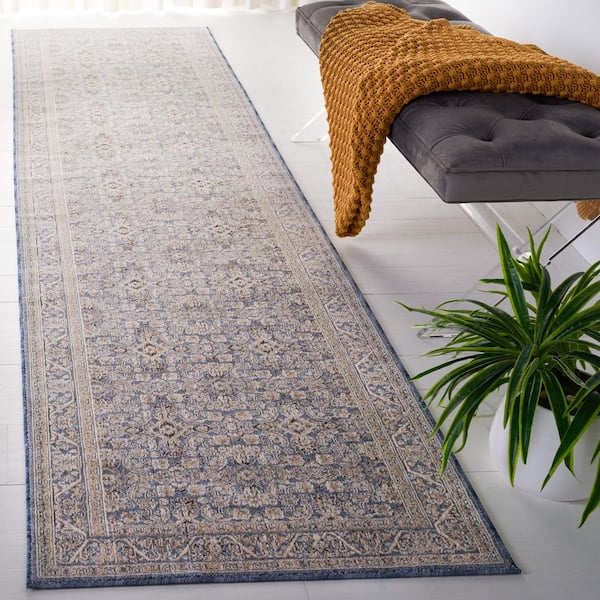 Princeton 3 ft. x 10 ft. Sage/Ivory Distressed Oriental Runner Rug