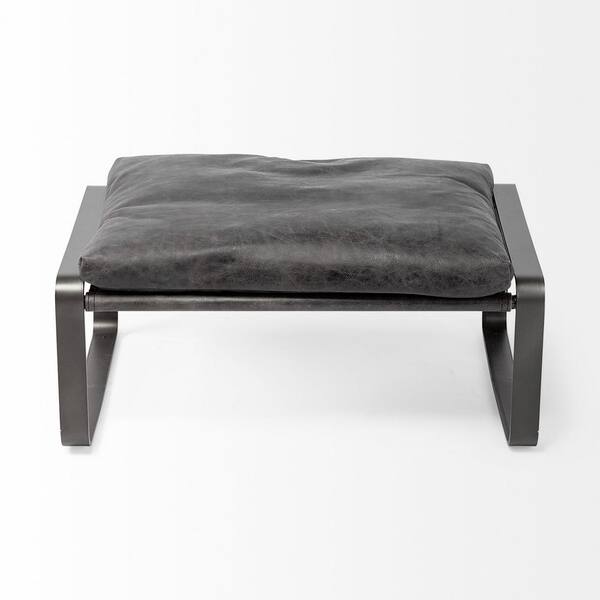 Mercana Hornet II 14 in. H Black Leather Black Metal Base Mercana Hornet II 14 in. H Black Leather Black Metal Base