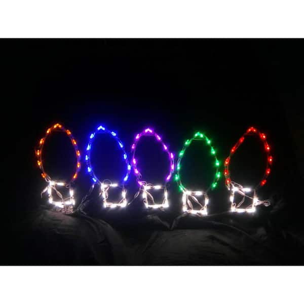 HOLIDYNAMICS HOLIDAY LIGHTING SOLUTIONS 17 in. LED C9 Mini Bulb (Set of 5) Metal Framed Holiday Decor