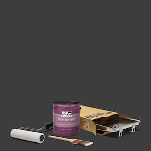 1 gal. Black Extra Durable Eggshell Enamel Interior Paint and 5-Piece Wooster Set All-in-One Project Kit