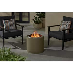 19 in. Outdoor Stainless Steel Wood Burning Olive Low Smoke Fire Pit