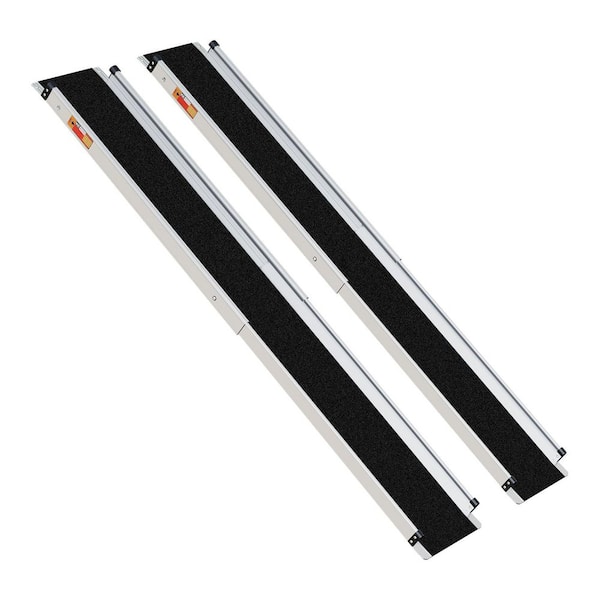 Adjustable Step Ramps Adjustable 4-7 FT Aluminum Wheelchair Ramp Non-Slip Portable Ramp for ...