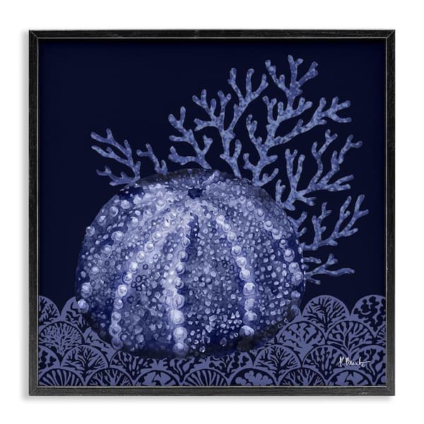 Stupell Industries Dark Sea Urchin by Paul Brent Black Framed Coastal Giclee Art Print 12 in. x 12 in.
