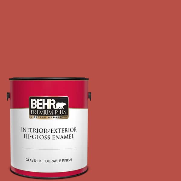 BEHR PREMIUM PLUS 1 gal. #T14-20 Amaryllis Hi-Gloss Enamel Interior/Exterior Paint