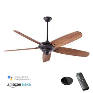Altura DC 68 in. Indoor Matte Black Ceiling Fan works with Google Assistant and Alexa