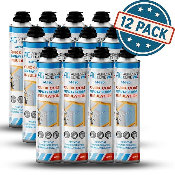 ADHESIVE GURU AG930 32.8 oz. Heat Insulation Spray Foam Sealant, Self Expanding Polyurethane Spray Foam (12-Pack)