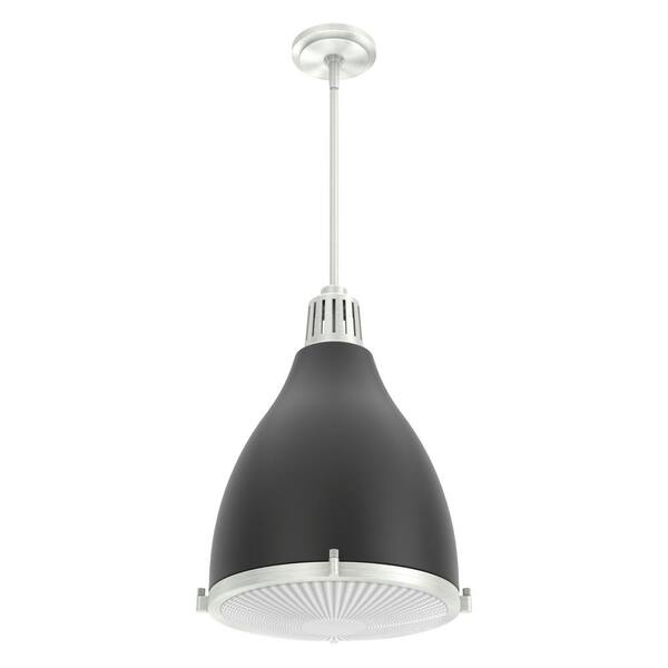 Hunter Bluff View 3-Light Flat Matte Black Transitional Clear Glass Dome LED Medium Hanging Kitchen Island Light